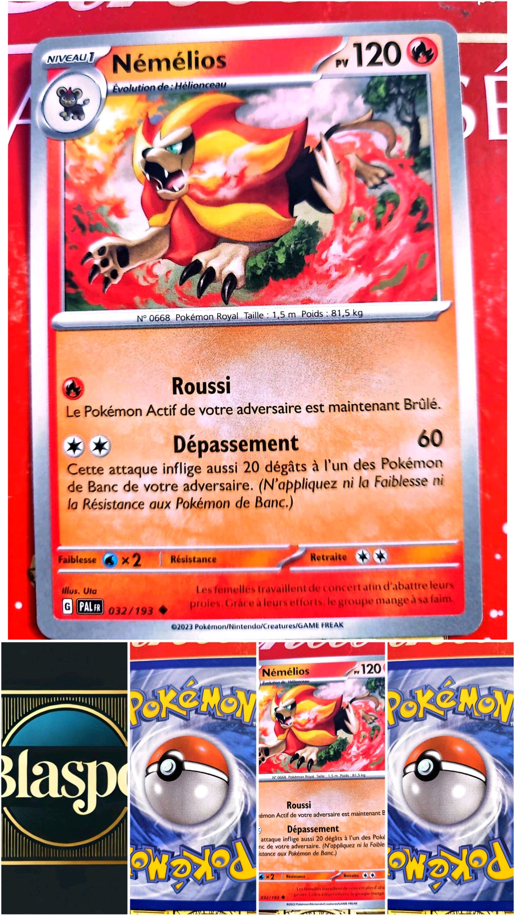 Carte Pokémon Némélios 032/193 – Écarlate et Violet – Carte Officielle carte pokemon