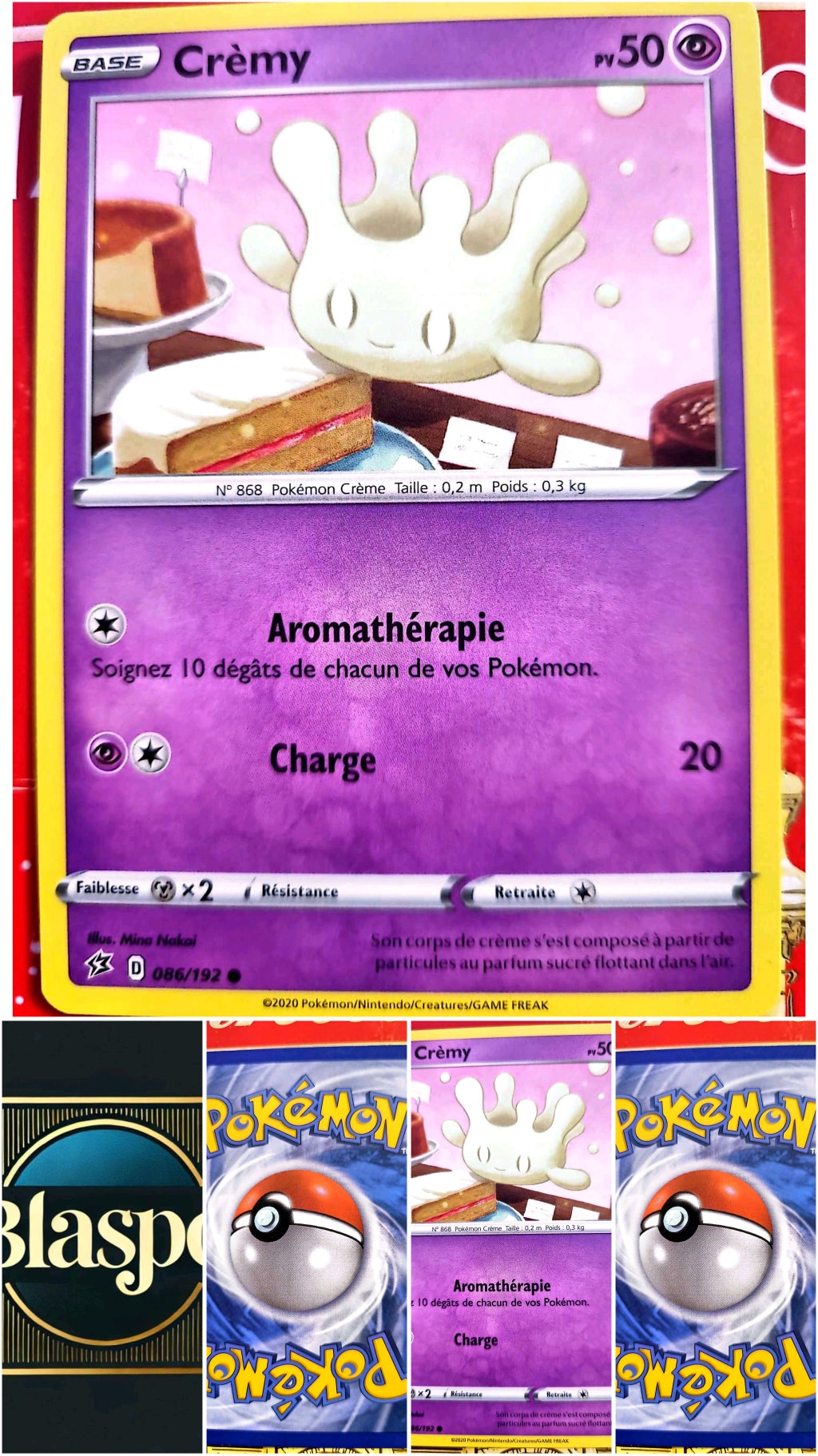 Carte Pokémon Crèmy 086/192 – Épée et Bouclier – Carte Officielle carte pokemon
