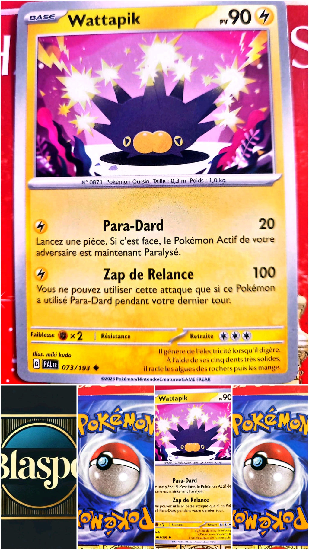 Carte Pokémon Wattapik 073/193 – Écarlate et Violet – Carte Officielle carte pokemon