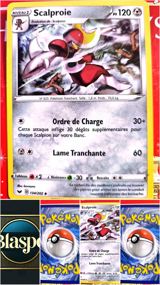 Carte Pokémon Scalproie 134/202 – Épée et Bouclier – Carte Officielle carte pokemon