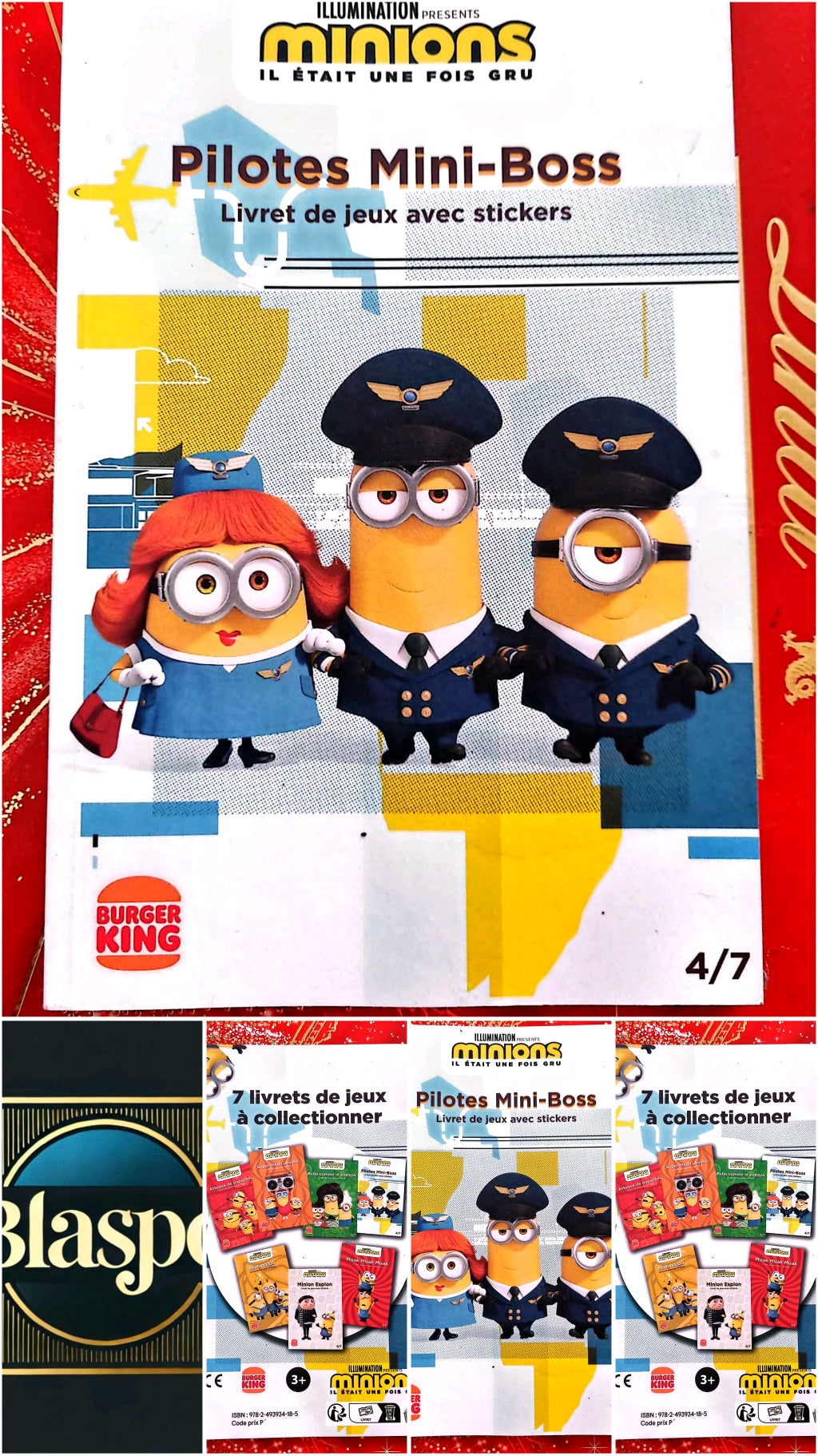 Minions Il était une fois Gru – Pilotes Mini-Boss – Livret de jeux avec stickers – Burger King livre