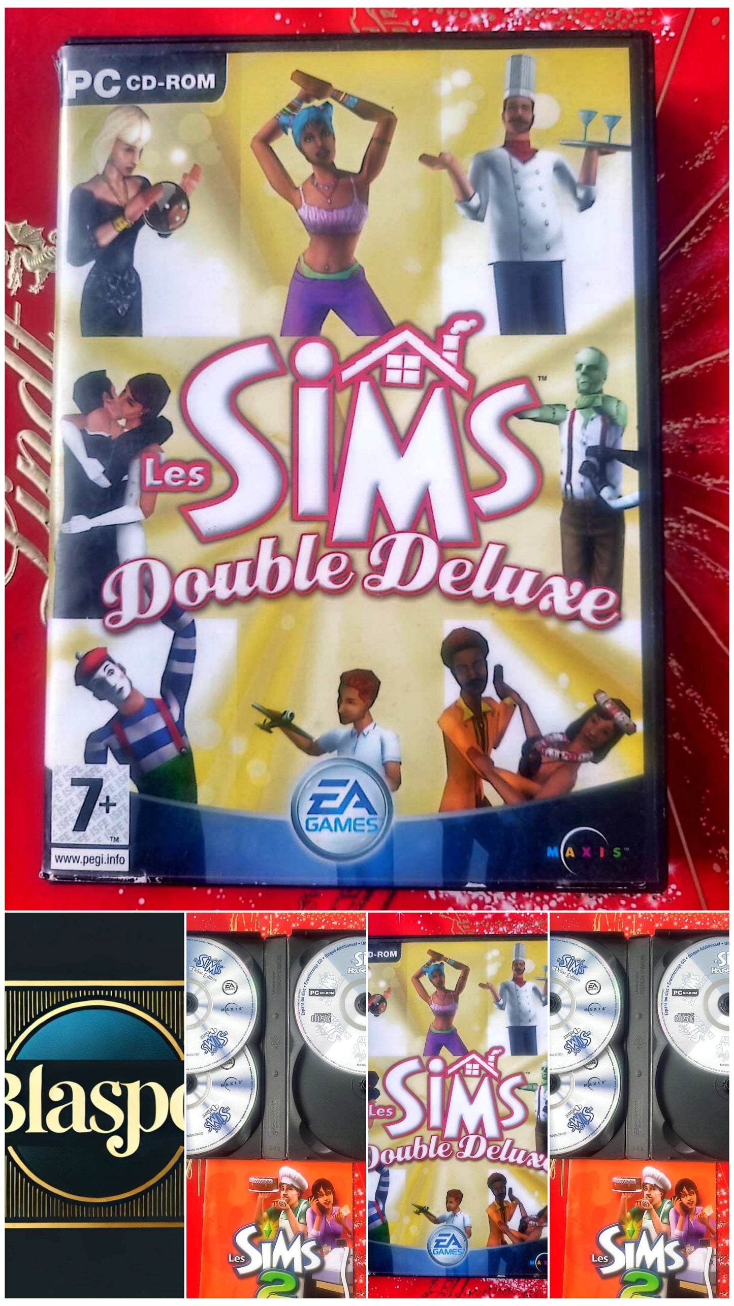 Les Sims Double Deluxe – Jeu PC – Boîte + livret – 3 CD (contenu incomplet