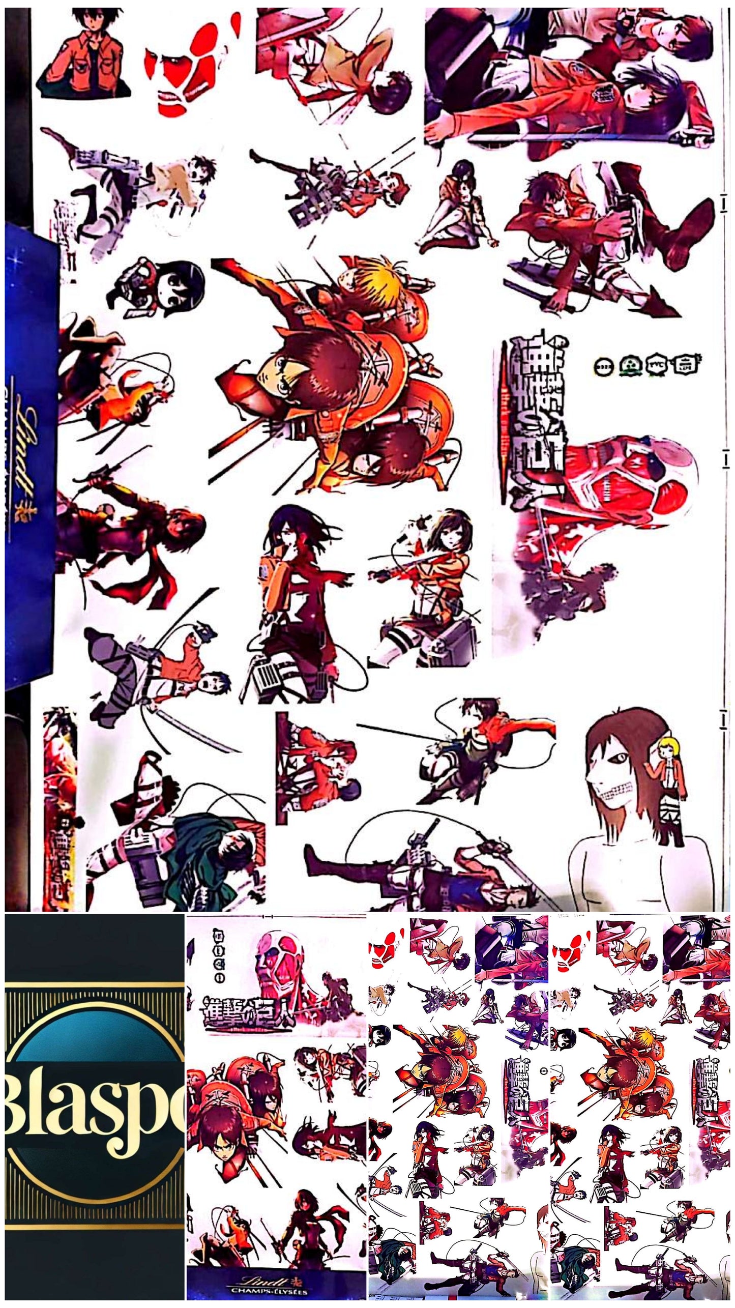 Sticker Mural Attack on Titan – Planche Multi-Stickers – 60 x 90 cm