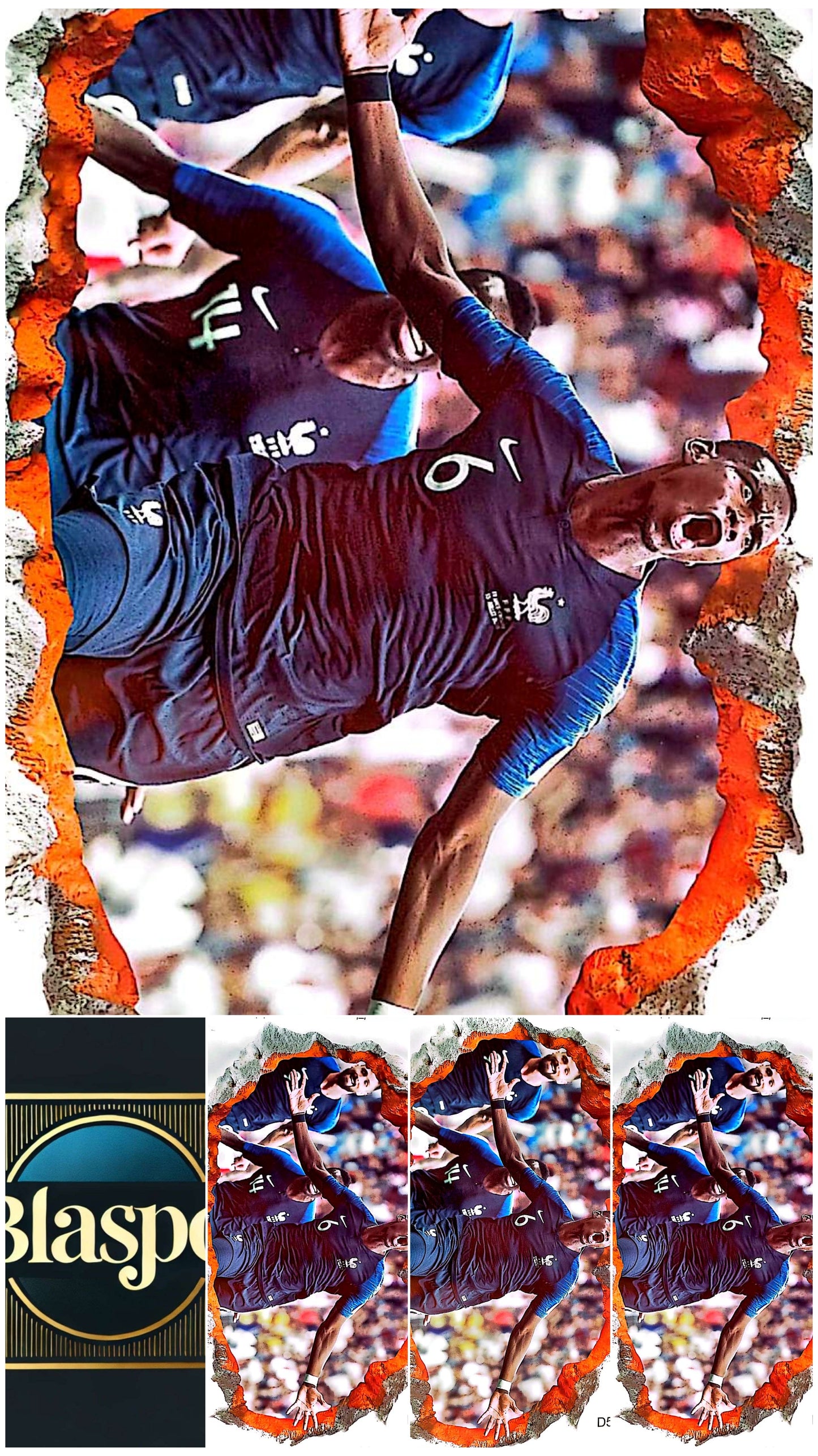 Sticker Mural Paul Pogba – Équipe de France – Effet Mur Cassé – 60 x 90 cm