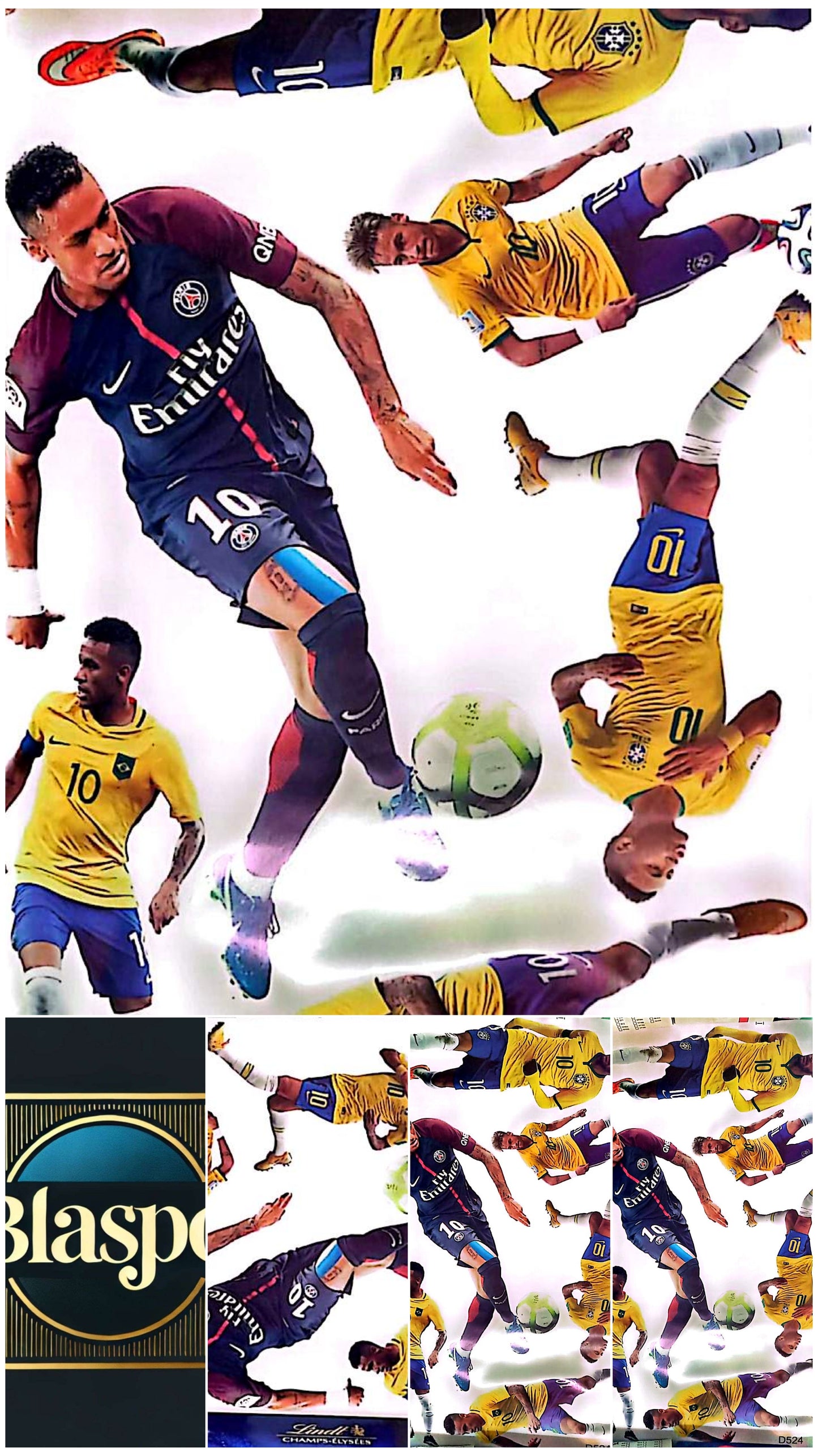 Sticker Mural Neymar – Football Brésil / PSG – Grand Format 60 x 90 cm