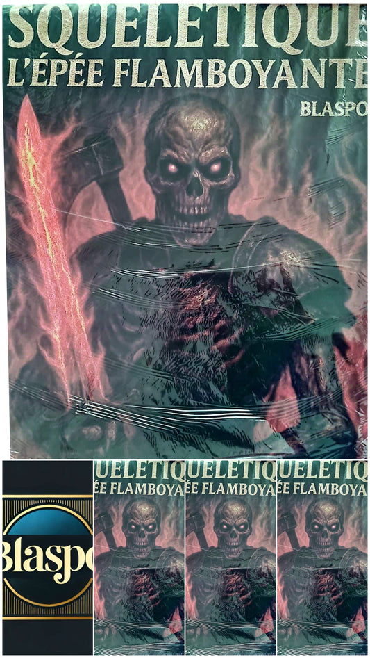 Sticker Mural Squelettique – L’Épée Flamboyante 90x60 cm – Décoration Murale Horreur & Fantastique – Originale – Vendu par Blaspo