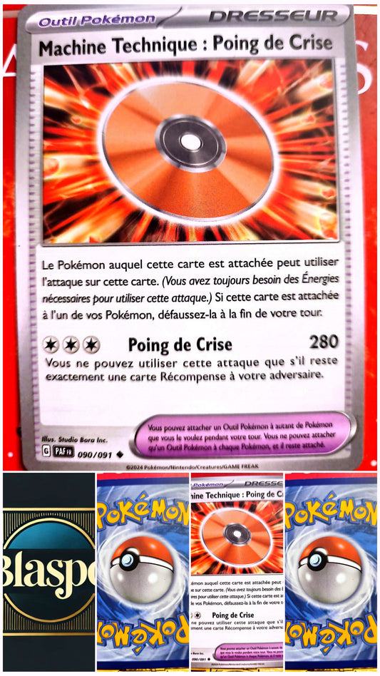Carte Pokémon Dresseur Outil Machine Technique Poing de Crise 090/091 – Version française – Carte à l’unité