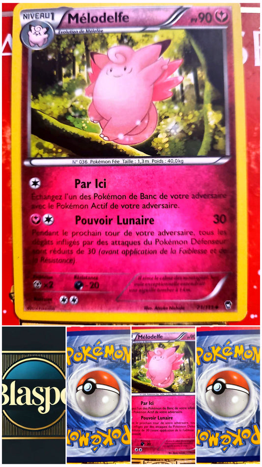 Carte Pokémon Mélodelfe 21/122 – Niveau 1 – PV 90 – Version française – Carte à l’unité