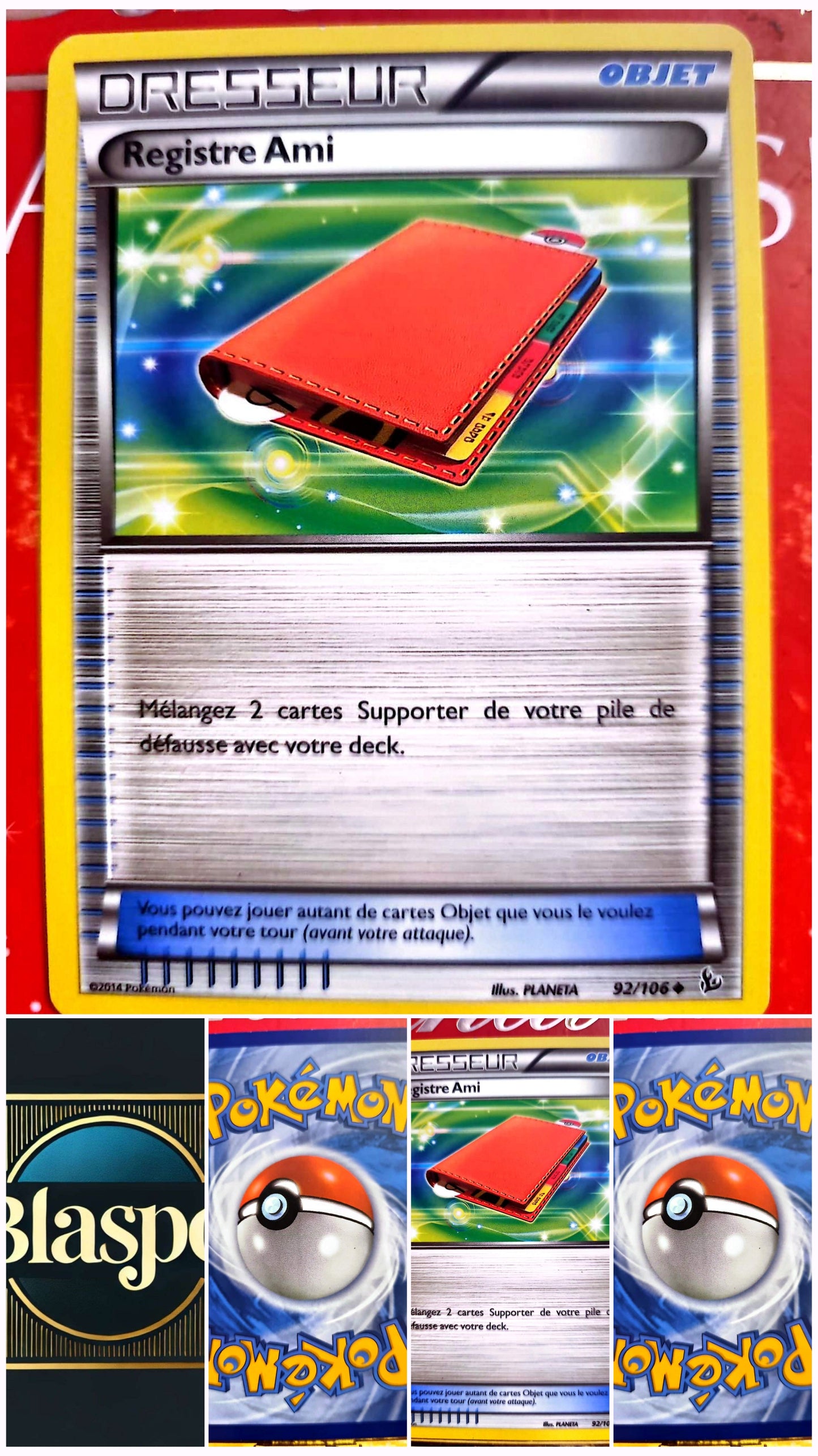 Carte Pokémon Dresseur Registre Ami 92/106 – Version française – Carte à l’unité
