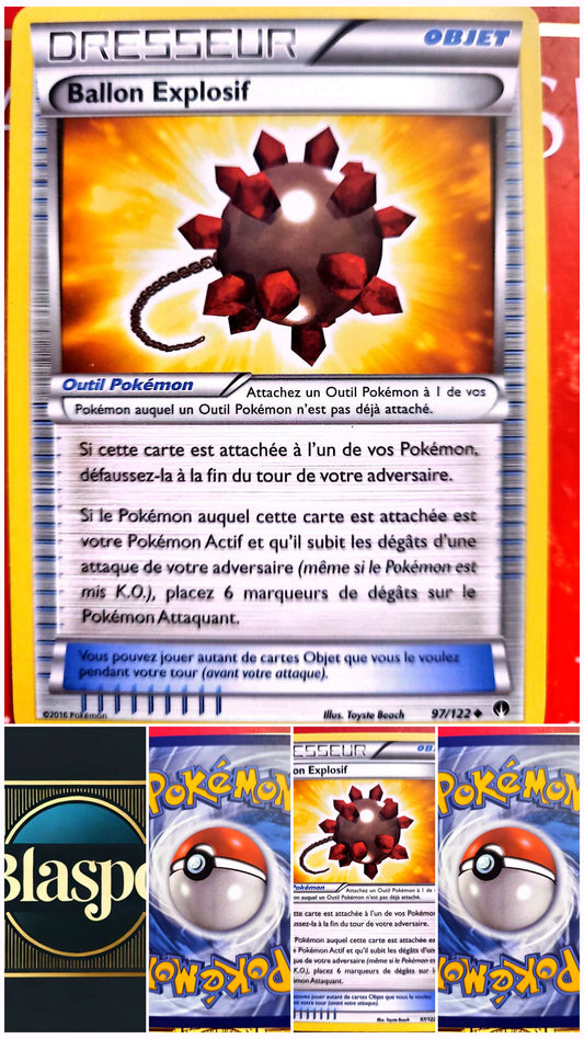 Carte Pokémon Dresseur Ballon Explosif 97/122 – Version française – Carte à l’unité