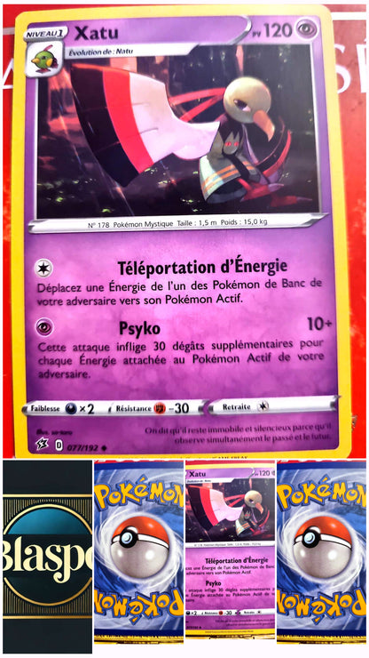 Carta Pokémon Xatu 077/192 – 120 PS – Versión en francés – Carta individual