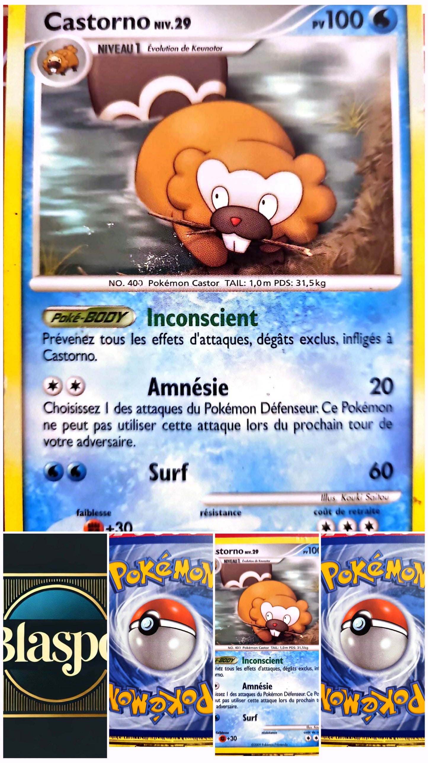 Carte Pokémon Castorno 32/100 – PV 100 – Version française – Carte à l’unité