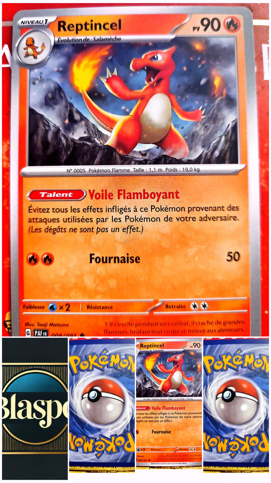 Carte Pokémon Reptincel 008/091 – PV 90 – Version française – Carte à l’unité