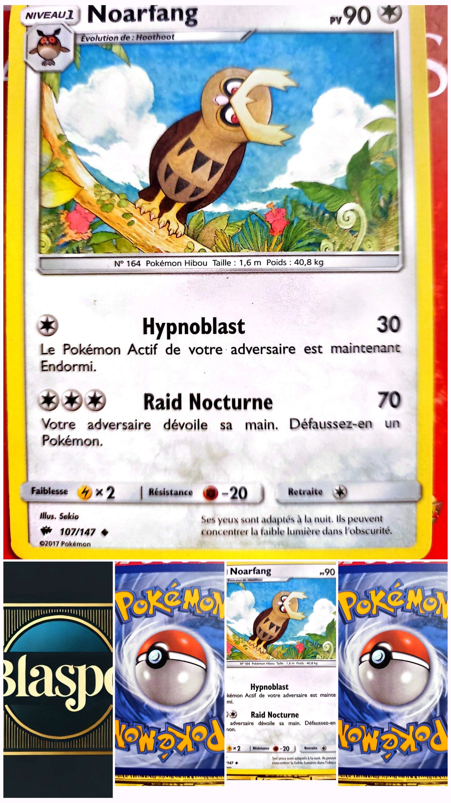 Carte Pokémon Noarfang 107/147 – PV 90 – Version française – Carte à l’unité