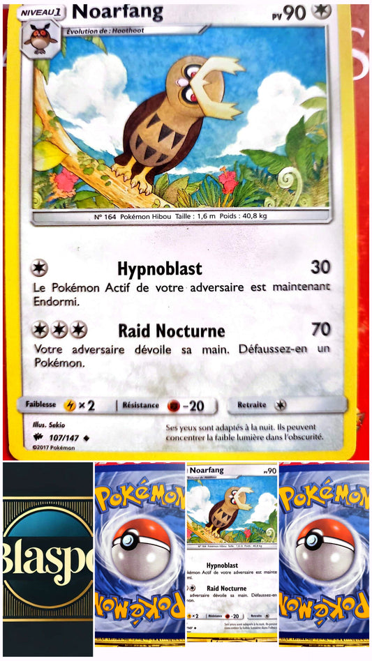 Carte Pokémon Noarfang 107/147 – PV 90 – Version française – Carte à l’unité