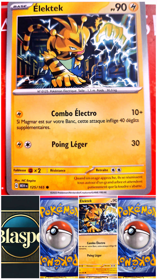Carte Pokémon Élektek 125/165 – Pokémon Électrique – Carte Officielle Française