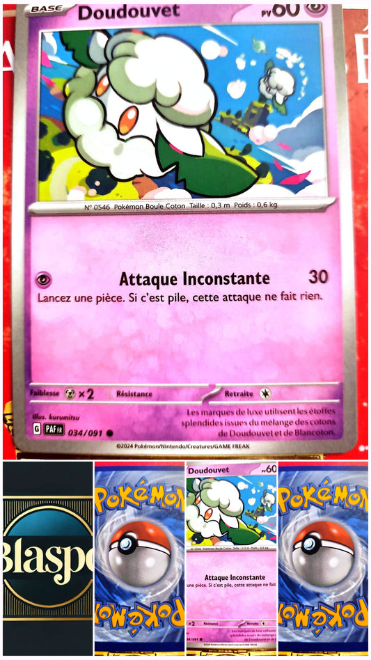 Carte Pokémon Doudouvet 034/091 – Pokémon Boule Coton – Carte Officielle Française