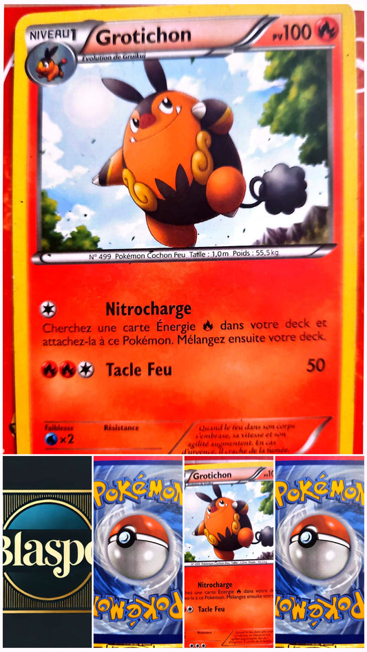 Carte Pokémon Grotichon 17/114 – Pokémon Cochon Feu – Carte Officielle Française