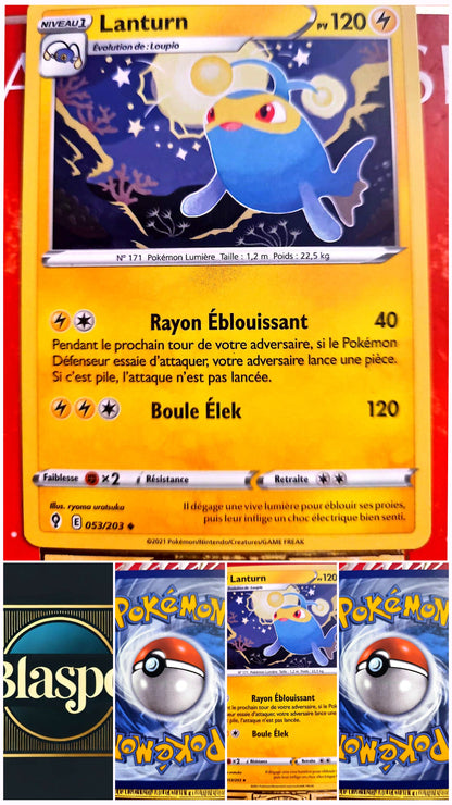 Carte Pokémon Lanturn 053/203 – Pokémon Lumière – Carte Officielle Française