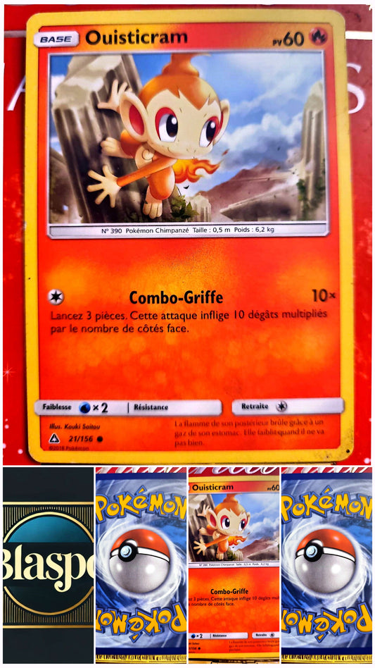Carte Pokémon Ouisticram 21/156 – PV 60 – Pokémon Feu – Version française – Carte à l’unité