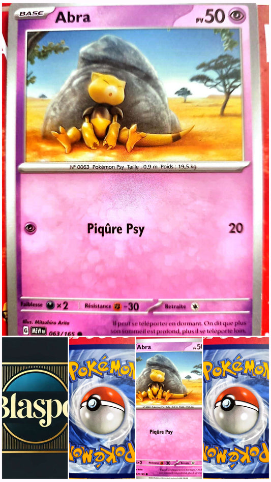 Carte Pokémon Abra 063/165 – Version française – Carte à l’unité
