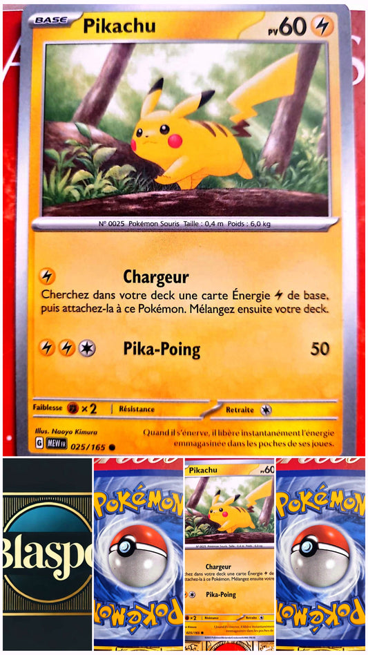 Carte Pokémon Pikachu 025/165 – Version française – Carte à l’unité