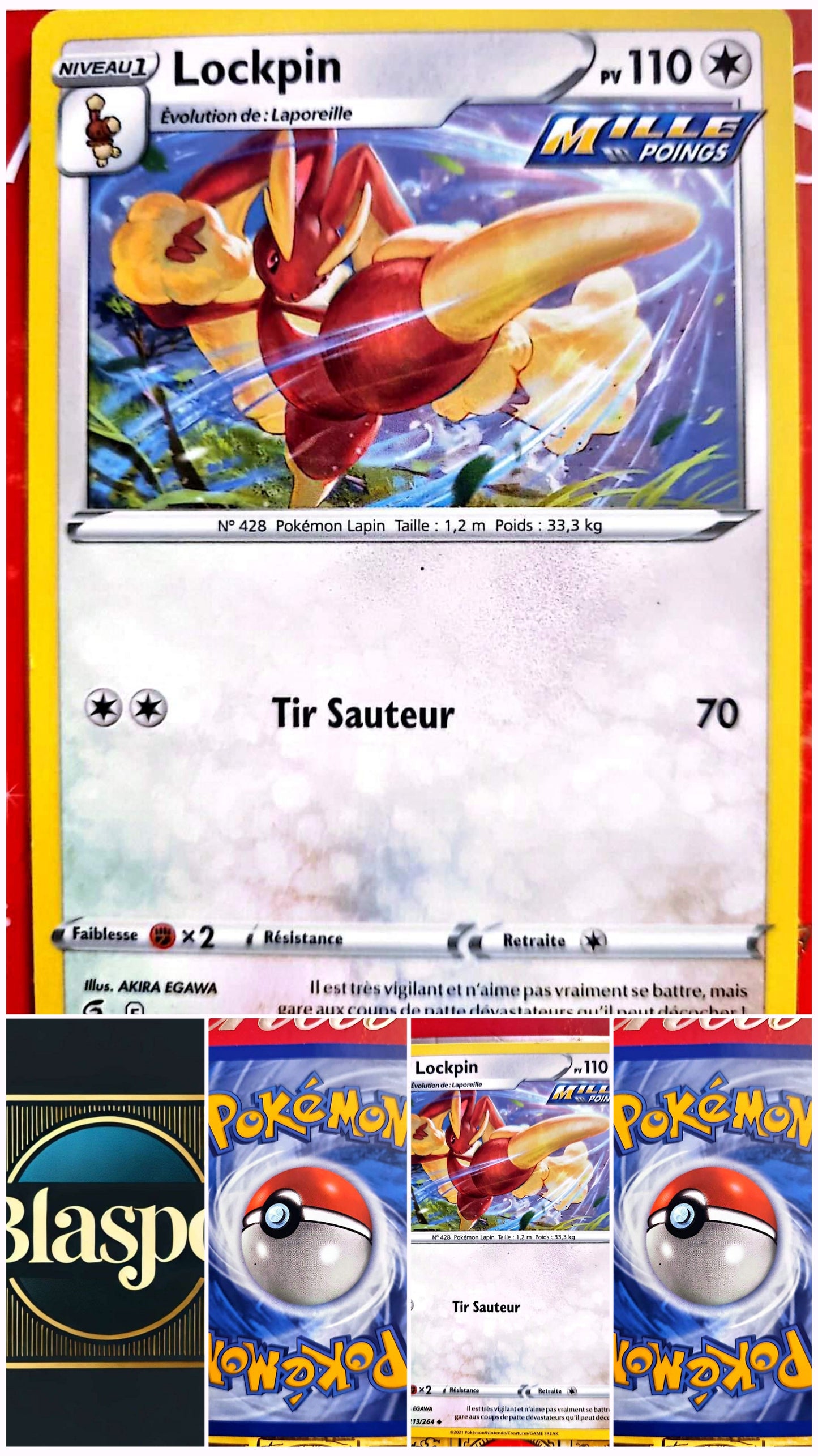 Carte Pokémon Lockpin 213/264 – Mille Poings – Version française – Carte à l’unité [