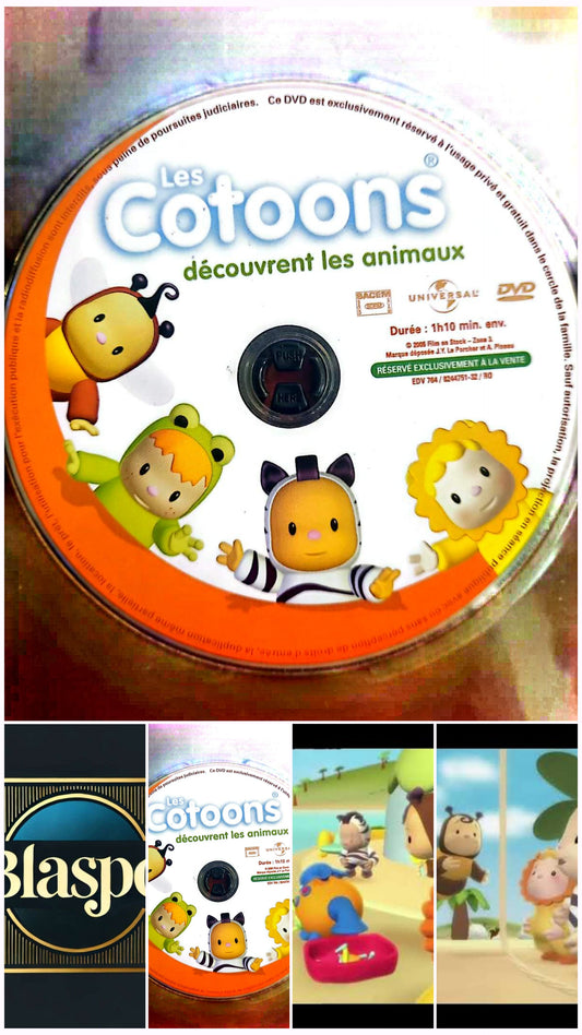 Les Cotoons découvrent les animaux – DVD Jeunesse – Sans Boîtier