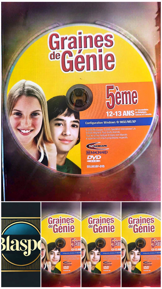 Graines de Génie – 5e – 12-13 Ans – Logiciel Éducatif PC – DVD-ROM – CD Seul