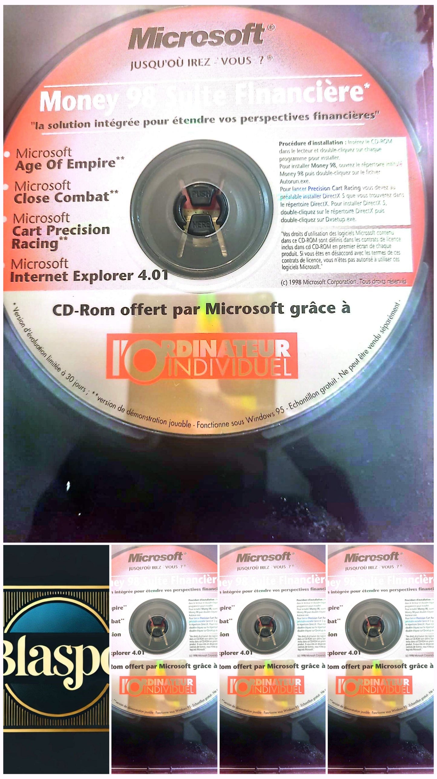 Microsoft Money 98 Suite Financière – Logiciel PC – CD-ROM – Sans boîtier – Fonctionnel