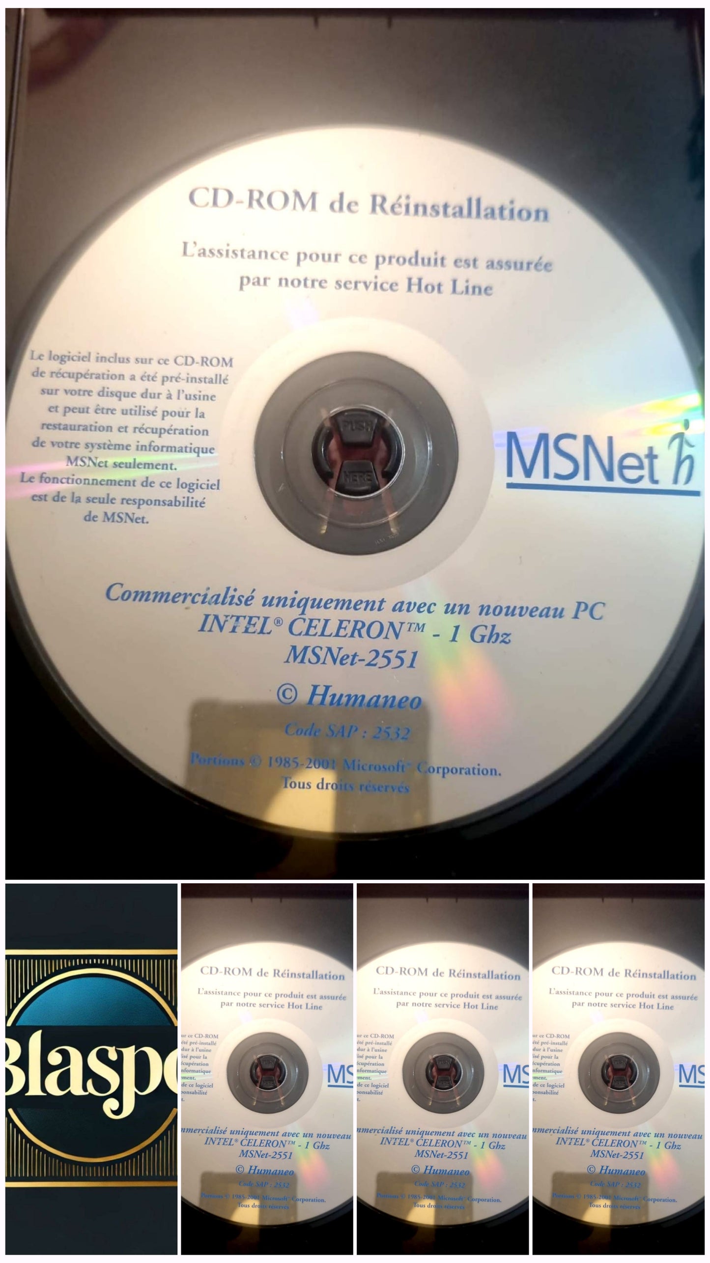 MSNet – CD-ROM de Réinstallation PC – Disque seul – Fonctionnel – Sans boîtier