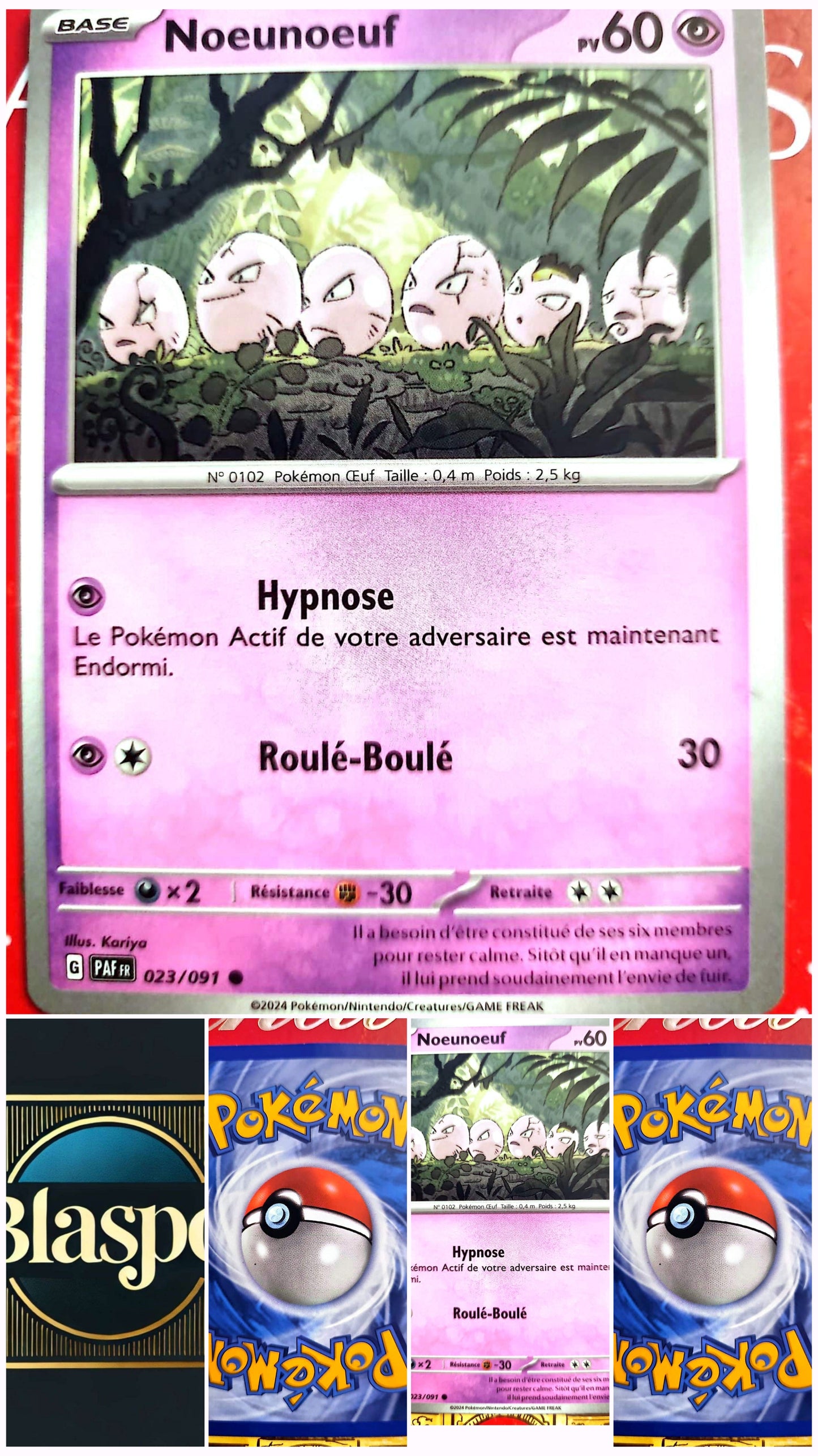 Carte Pokémon Noeunoeuf PV 60 – Base – Carte Officielle – Française