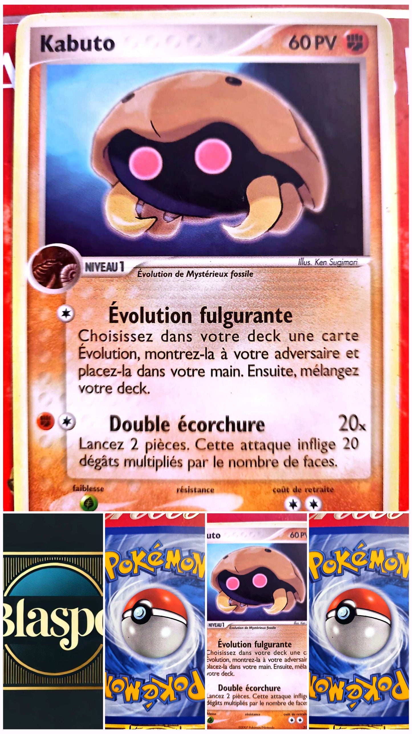 Carte Pokémon Kabuto PV 60 – Fossile – Carte Officielle – Française