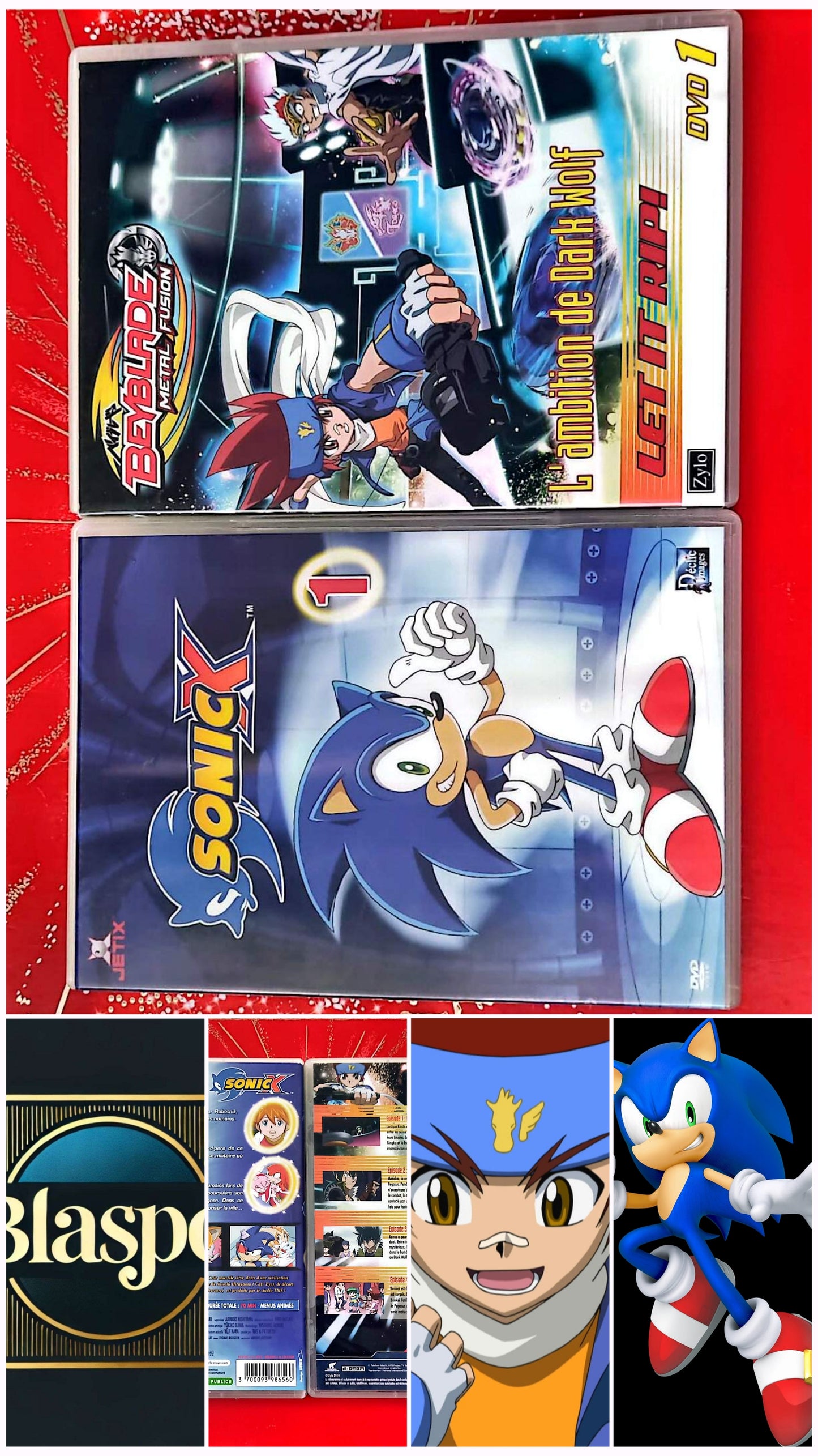 Lot DVD Animation Jeunesse – Sonic X Vol.1 + Beyblade Metal Fusion DVD 1 – Français