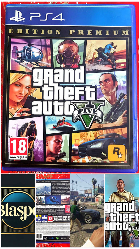 Grand Theft Auto V Édition Premium PS4 – Jeu vidéo PlayStation 4 – GTA 5 + GTA Online – Version physique – PEGI 18