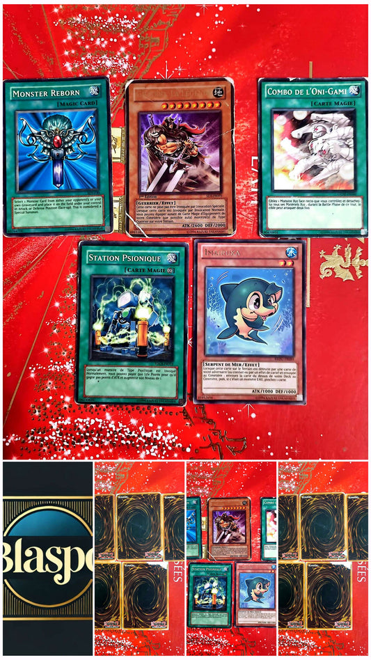 Lot de 5 Cartes Yu-Gi-Oh! Officielles Konami – Monster Reborn – Gouki La Légende – Maruka – Cartes Magie et Monstre