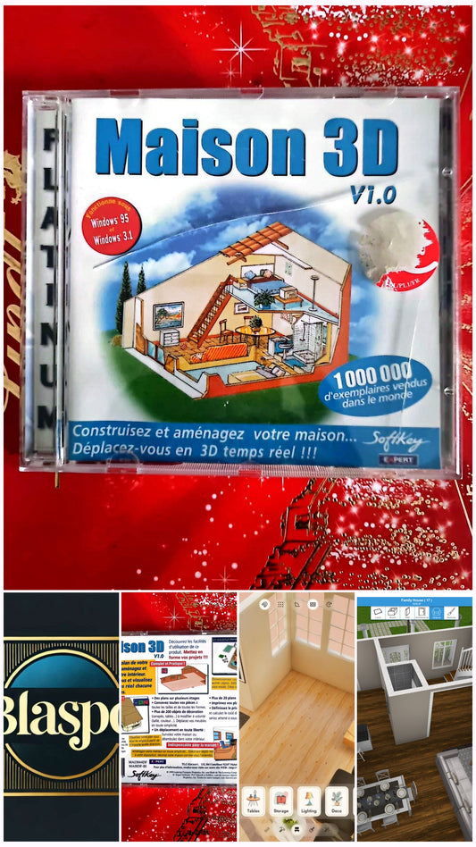 Maison 3D v1.0 – Logiciel PC CD-ROM – Architecture & Aménagement – Windows 95 / 3.1 – Occasion