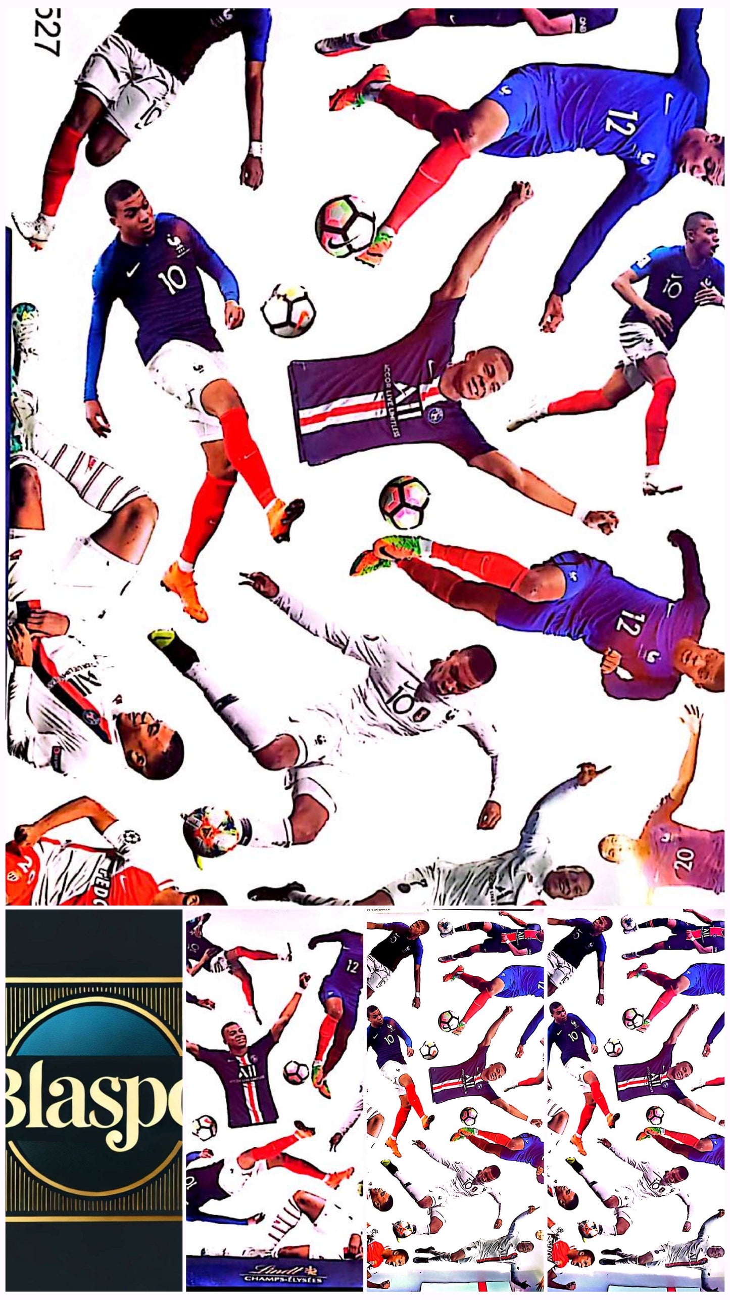 Stickers Muraux Football – Joueur en Action – Lot de 12 Autocollants – Décoration Murale – Grand Format 90x60 cm