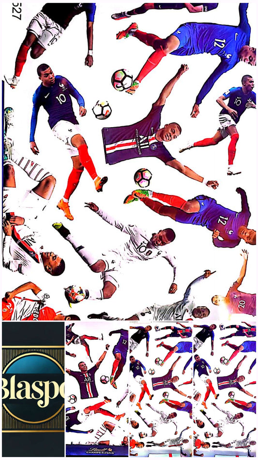 Stickers Muraux Football – Joueur en Action – Lot de 12 Autocollants – Décoration Murale – Grand Format 90x60 cm