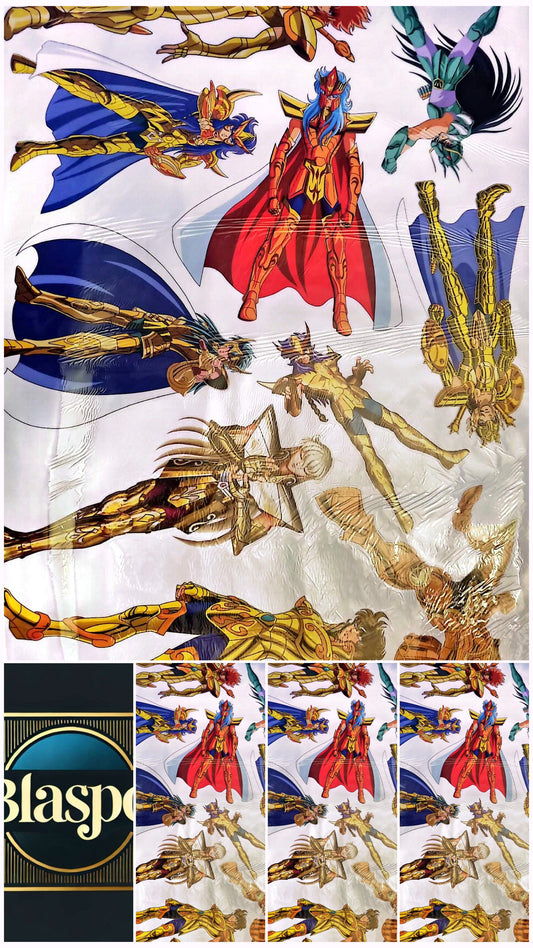 Stickers Muraux Style Manga Guerriers – Lot de 10 Autocollants – Grand Format 90x60 cm – Décoration Murale