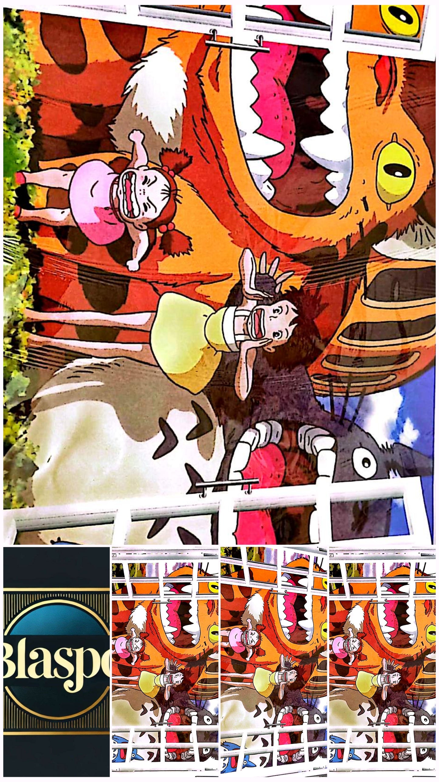 Sticker Mural Fenêtre Animation Fantaisie – Autocollant Panoramique – Grand Format 90x60 cm – Décoration Murale