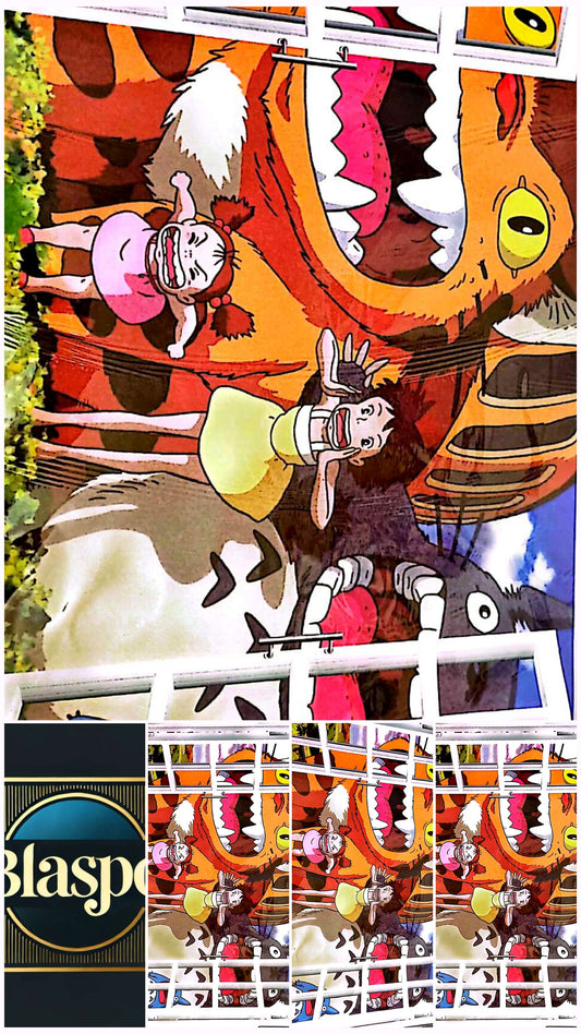 Sticker Mural Fenêtre Animation Fantaisie – Autocollant Panoramique – Grand Format 90x60 cm – Décoration Murale