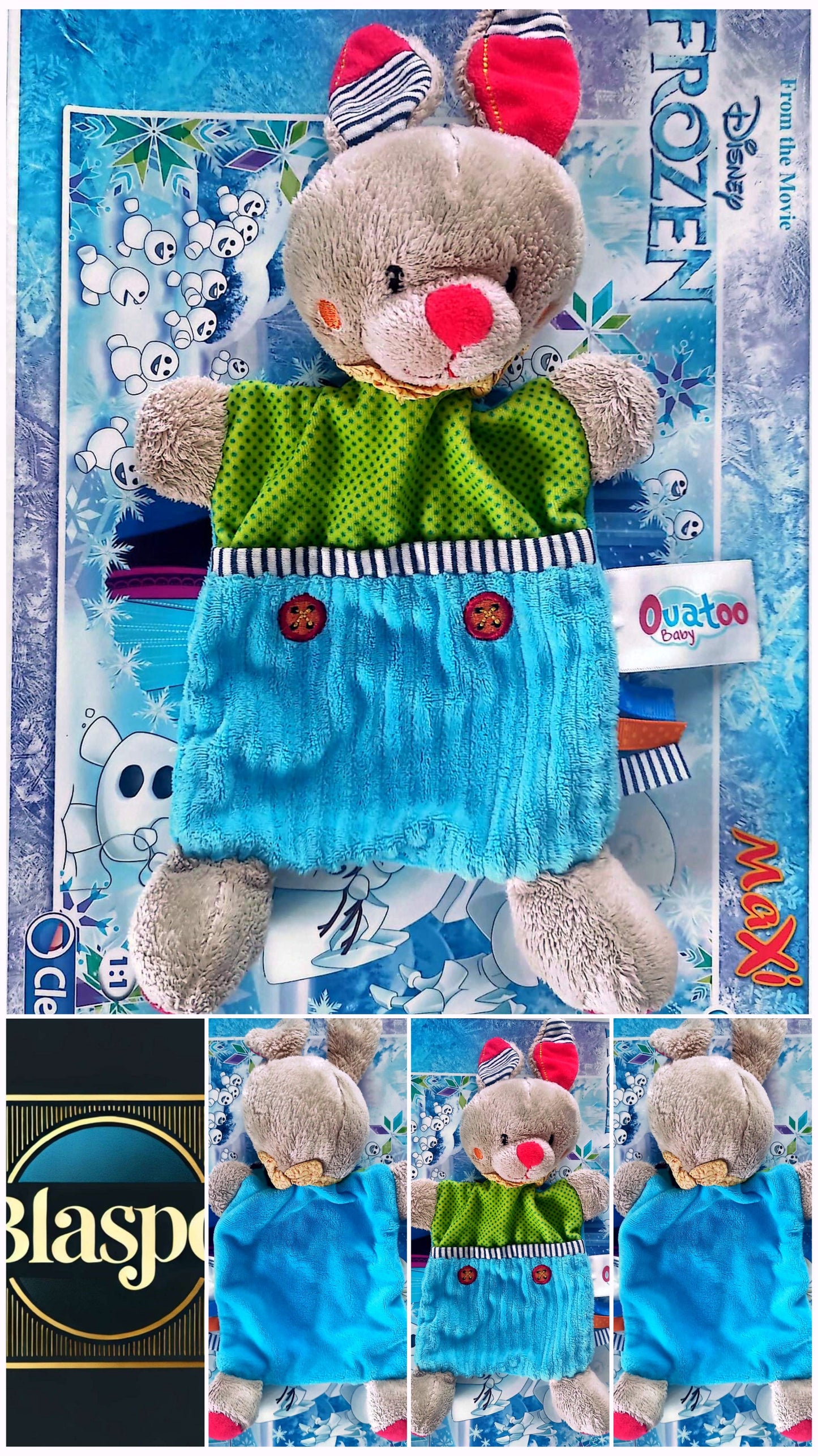 Doudou Marionnette Lapin Bébé Ouatoo Baby – Peluche Multicolore
