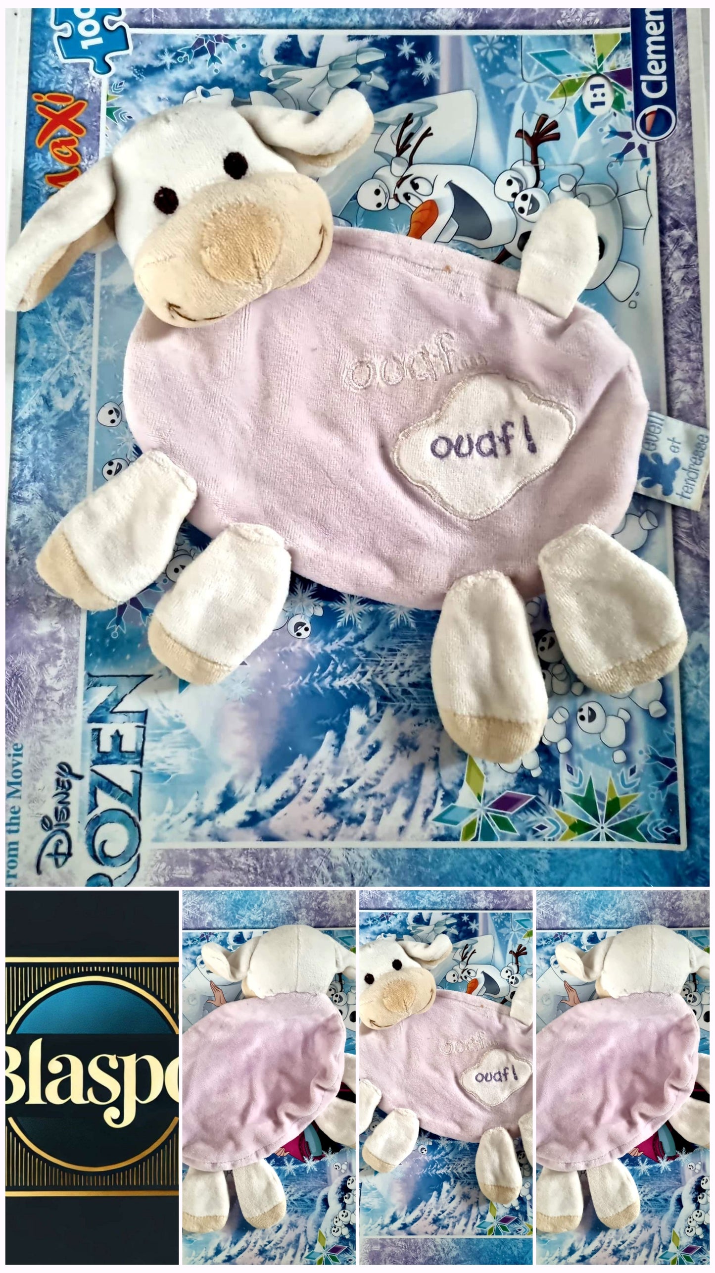 Doudou Bébé Mouton Rose – Ouaf! – Peluche Apaisante