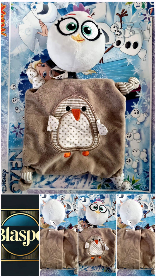 Doudou Bébé Hibou Gris et Blanc – Peluche Douce