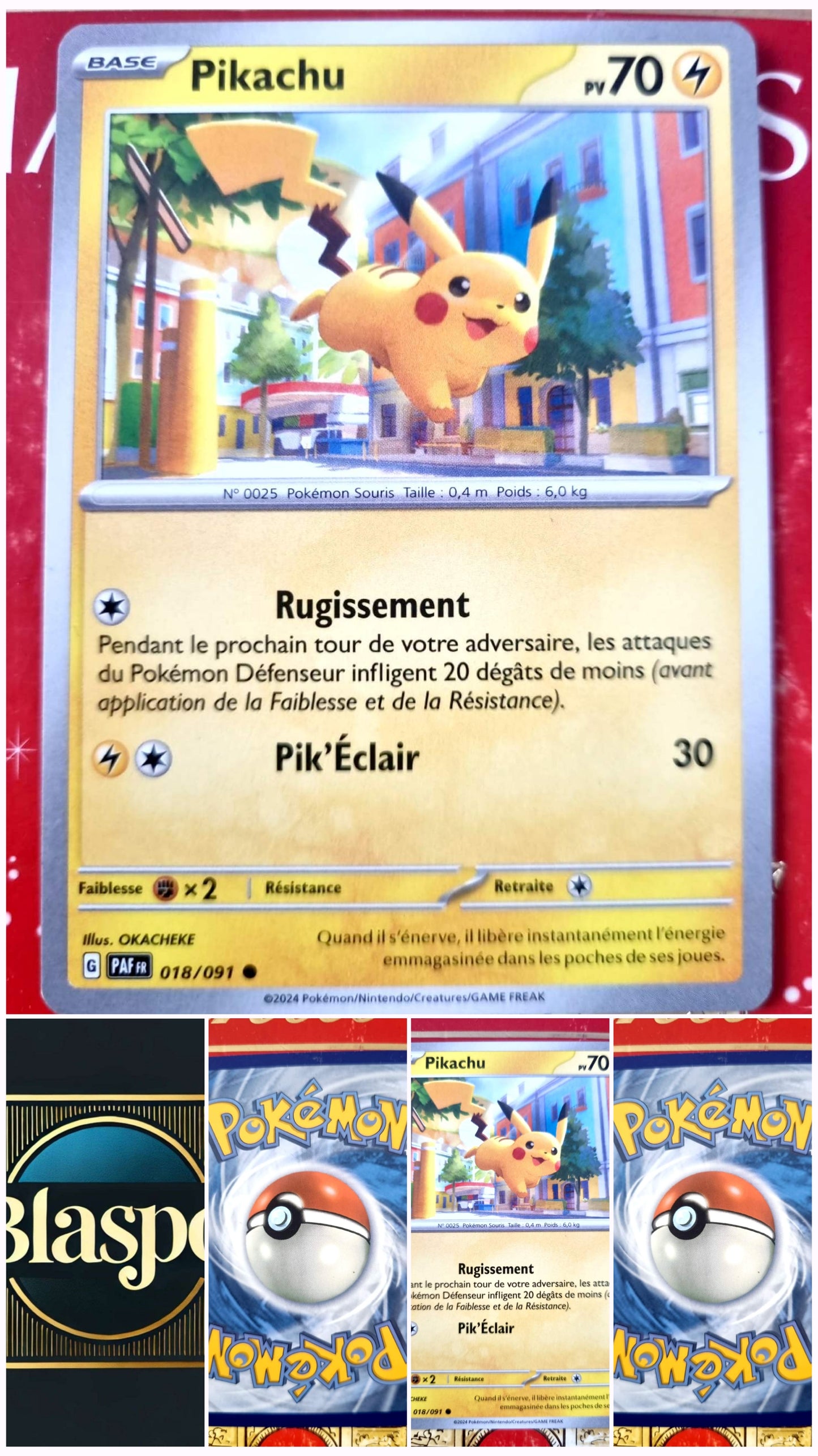 Carte Pokémon Pikachu 018/091 – PV 70 – Carte à Collectionner – Version Française