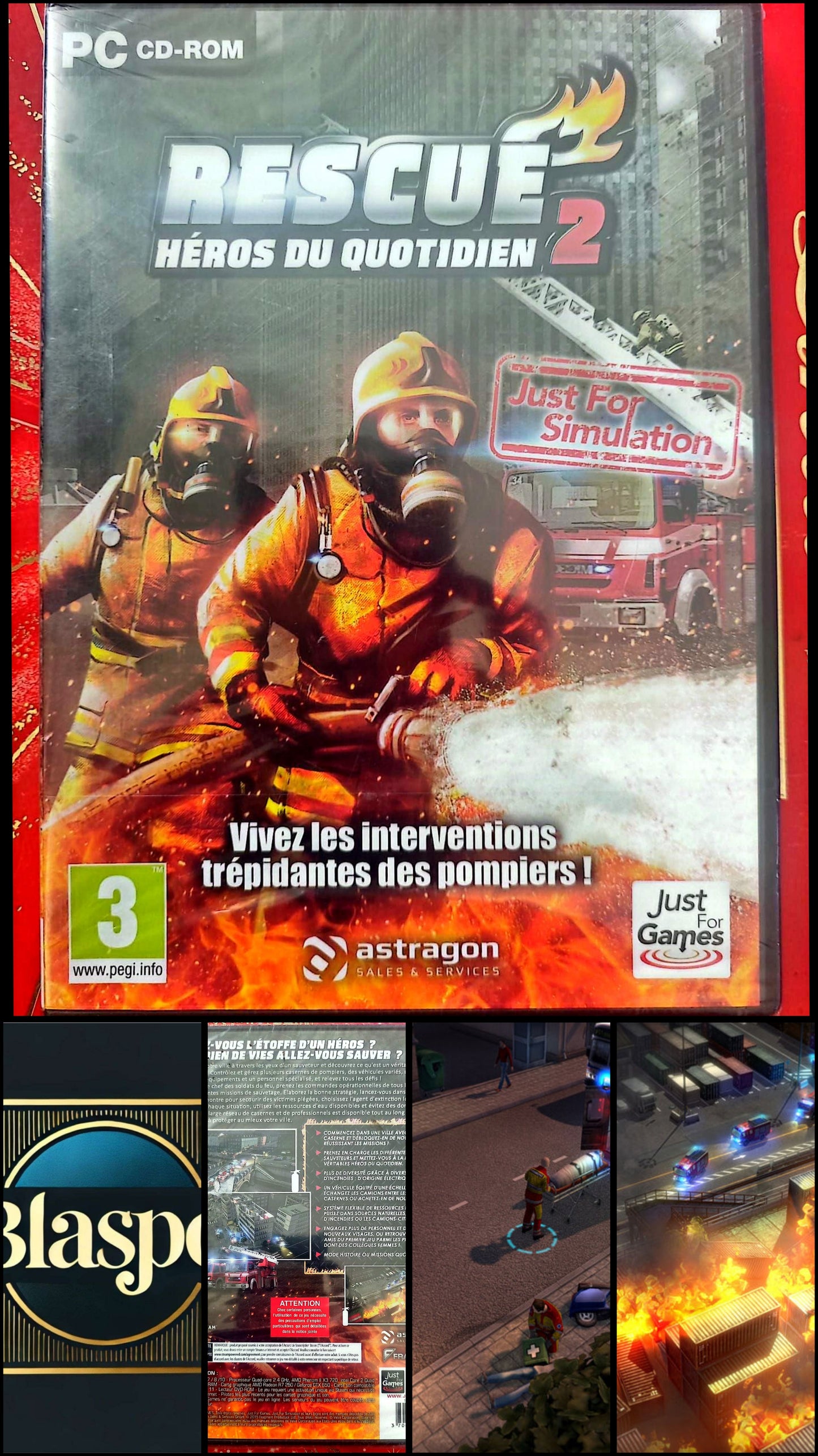 Rescue 2 Héros du Quotidien PC CD-ROM Neuf Sous Blister Jeu en Français Simulation Pompiers Astragon PEGI 3+