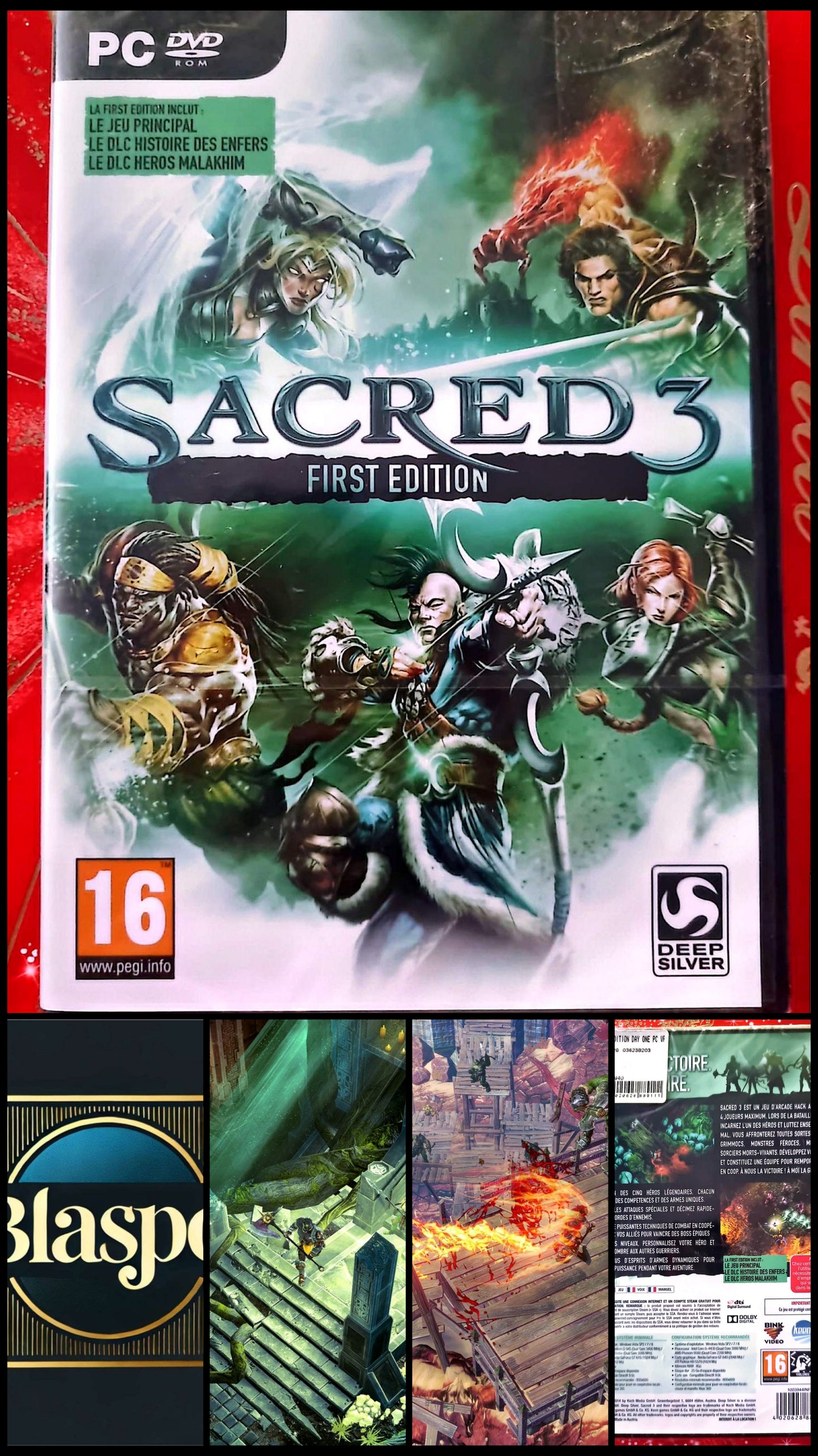 Sacred 3 First Edition PC DVD-ROM Neuf Sous Blister Jeu en Français Hack and Slash RPG Deep Silver PEGI 16+