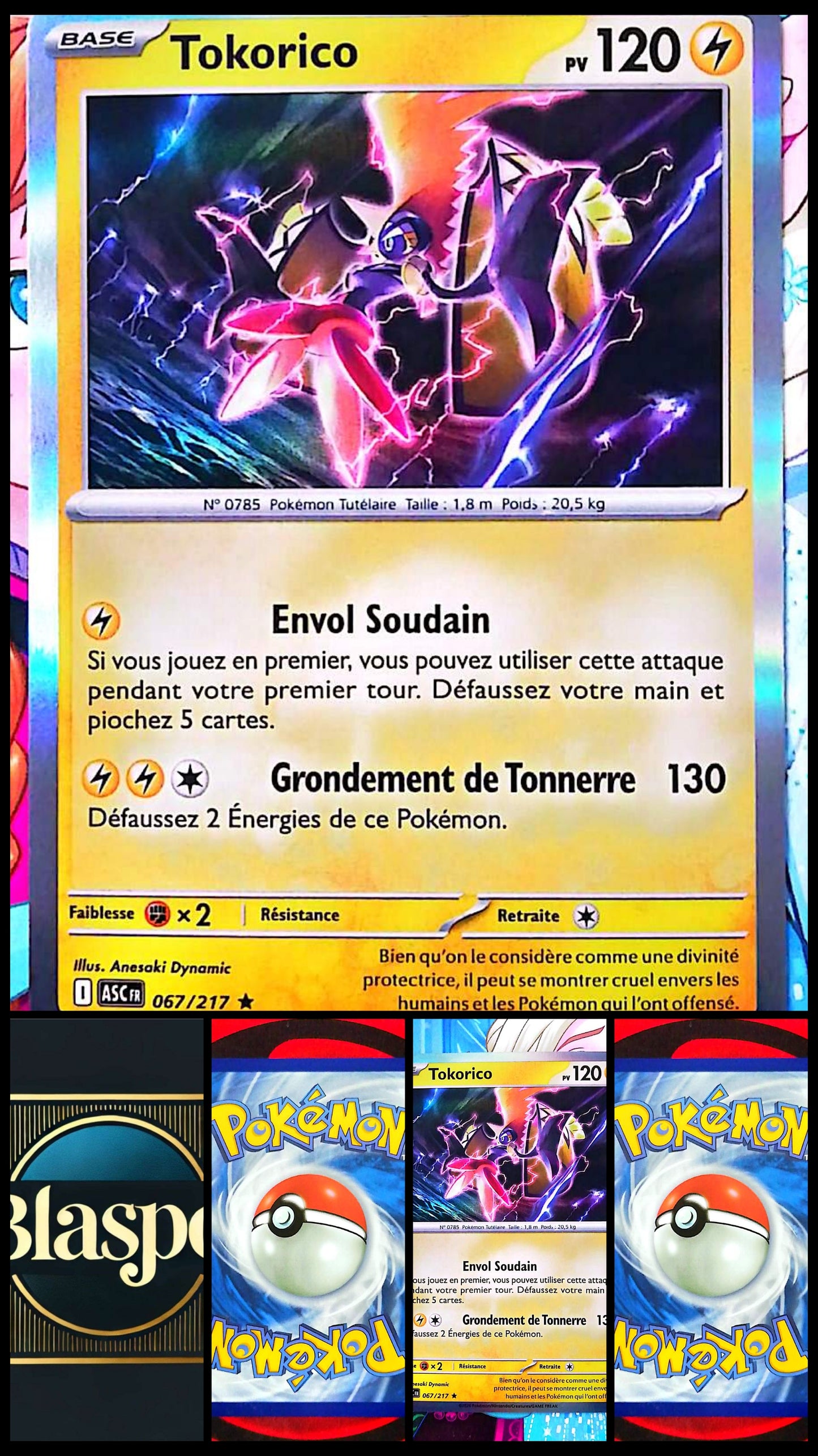 Carte Pokémon Tokorico 067/217 PV 120 – Carte Officielle Française – Pokémon Électrik Légendaire