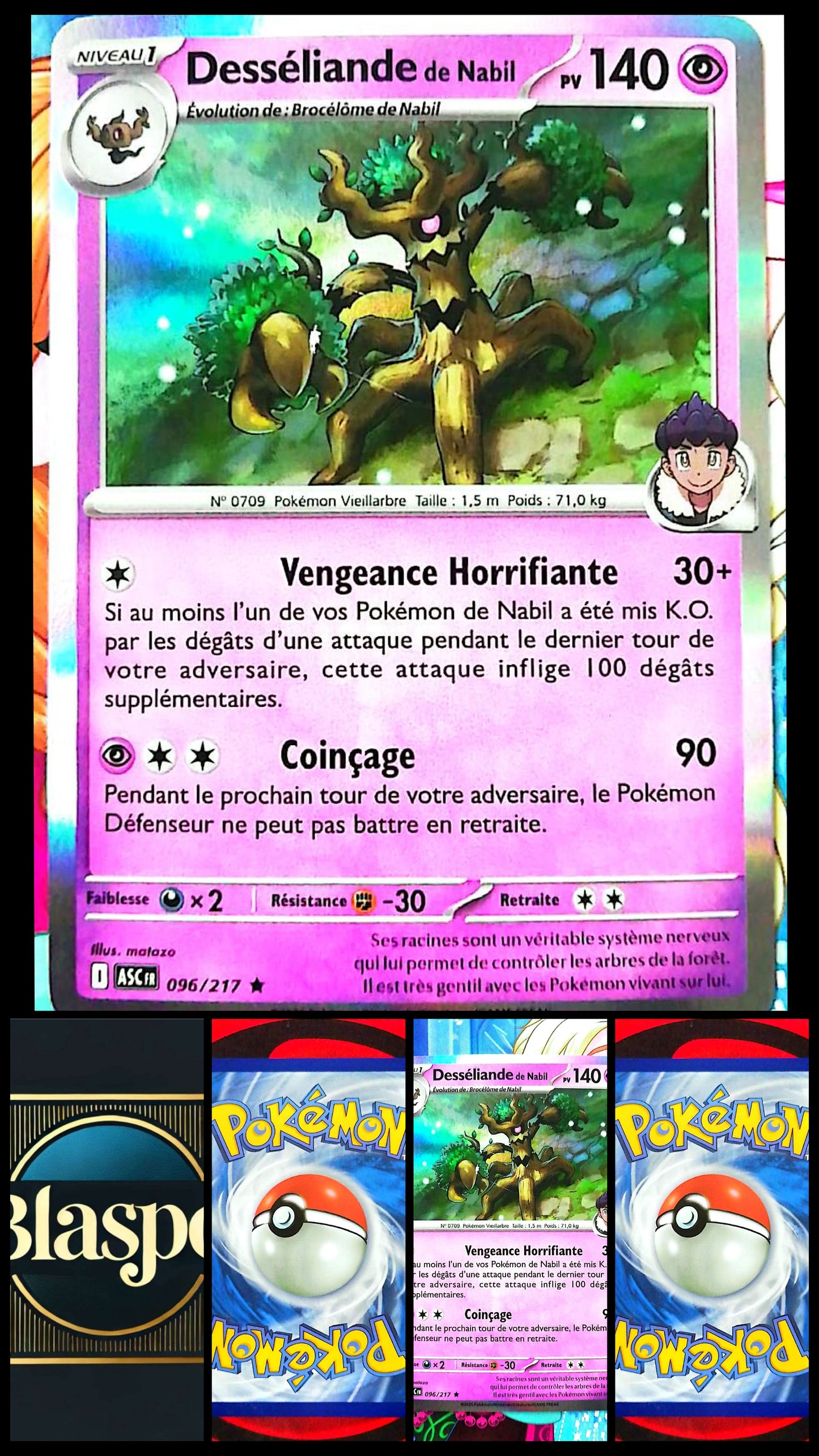 Carte Pokémon Desséliande de Nabil 096/217 PV 140 – Carte Officielle Française – Pokémon Psy
